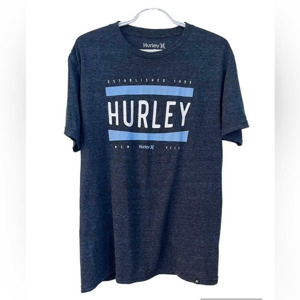 Hurley Lightweight Logo T Shirt Blue Heathered Medium
